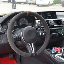 Black Alcantara Hand-stitched Car Steering Wheel Cover for BMW M3 M4 2014-2016 F33 428i 2015 F30 320d 328i 330i 2016 2024 - buy cheap