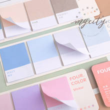 80sheets/pack Four Color Sticky Notes Index Memo Pad Bookmarks Cute Scheduler Paper Stickers Student Stationery 2024 - buy cheap