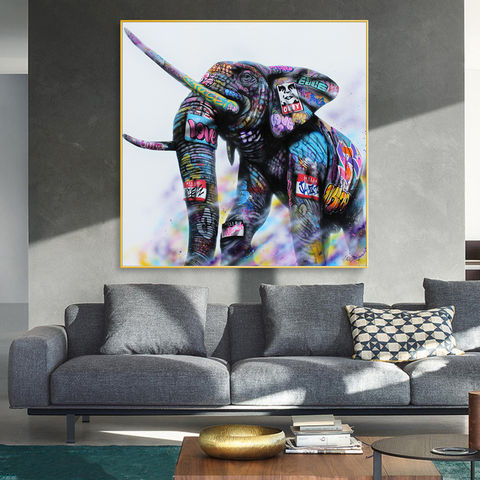 Colorful Elephant Graffiti Art Canvas Posters And Prints Street Art Animals Wall Paintings Canvas Art Pictures For Kids Room Buy Cheap In An Online Store With Delivery Price Comparison Specifications Photos