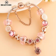 BRACE CODE New Foreign Trade Supply Rose Gold Crystal Charm BraceletS DIY Jewelry Fine Brand Women Bracelets Gifts 2024 - buy cheap