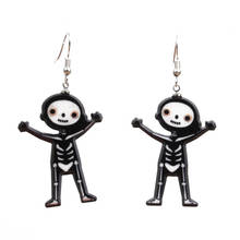 Pendientes de fantasma de Halloween con esqueleto de bruja para mujer, accesorios de fiesta con personalidad, regalo de cumpleaños 2024 - compra barato