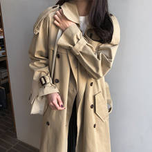 2020 Spring Autumn New Windbreaker Women Korean Double Breasted Long Trench Coat Loose Student Overcoat Women Outerwear D3587 2024 - buy cheap