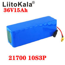 Liitokala-bateria para bicicleta elétrica, 36 b, 15ah, 12ah, 10ah, 8ah, 21700, 5000mah, alta potência, 500w, 42v, bms, xt60 2024 - compre barato