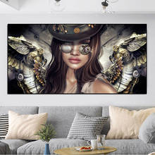 Full Square Round Drill Steampunk Angels With Glasses Sexy Woman Diamond Painting 5D Mosaic Embroidery Cross Stitch A619 2024 - buy cheap