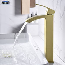 Оборудование для ванной кран Матовый Золотой водопад смеситель для воды 100% латунный материал Ванная раковина кран Черный & хром & Роза 2024 - купить недорого
