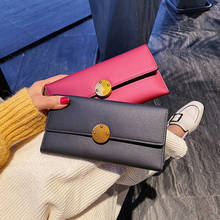 AIMIYOUNG Women Long Wallet Pu Leather Coin Purse Female Clutches Candy Color Wallet Card Holder Female Red Black Purse 2024 - buy cheap