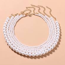 ALIUTOM-collar de perlas grandes para mujer, gargantilla de perlas de imitación blancas, moda 2021, joyería elegante 2024 - compra barato