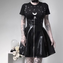 Falda gótica de cuero liso para mujer, Falda corta negra de cintura alta, plisada, con cremallera, Estilo Vintage, DA191 2024 - compra barato