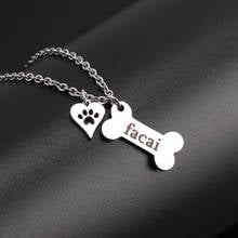 Dog Claw Stainless Steel Choker Custom Dog Name Necklace Personalized Dog Bone Necklace Jewelry Any Nameplate Customized 2024 - buy cheap