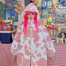 Japanese original suzerain sweet strawberry milk sugar cow grain  autumn winter hooded horn coats 2024 - buy cheap