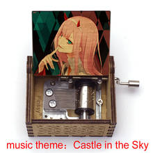 Anime darling in the FRANXX 02 Zero Two Print Wood music box Song Castle in the Sky theme cosplay fans Christmas gift for friend 2024 - buy cheap
