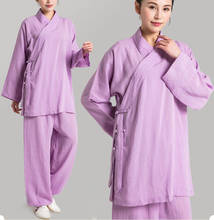 20colosr unisex Summer high quality linen wudang tai chi taiji suits kung fu clothes wushu clothing wing chun uniforms purple 2024 - buy cheap