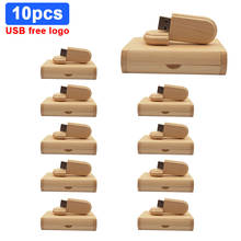 10pcs/lot custom logo Wooden usb +box pen drive personality logo USB flash drive pendrive 4GB 16G 32GB 64GB photography gift 2024 - buy cheap