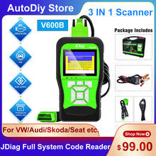 JDiag OBD2/EOBD V600B VAG Series For Vw/Audi Universal Full System Car Scanner Battery Analyzer/Tester Cranking Charging Detect 2024 - buy cheap