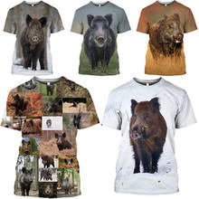Mamba Top Animal Tshirt Men Jungle Hide Hunting Desert Warthog 3D Mammal Wild Boar T Shirt Women Wildlife High Street Sportswear 2024 - buy cheap