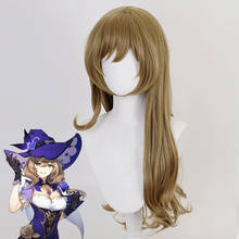 Genshin-peluca Lisa de impacto para Cosplay, pelo sintético resistente al calor, para fiesta de Halloween 2024 - compra barato