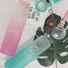KPOP EXO Water Cup for Life Gradient Glass Bottle Frosted Drink XIUMIN DO Kai 2024 - buy cheap