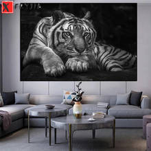 Diamond Painting Black and white animal art, tiger 5d Cross Stitch Diamond Embroidery Mosaic Gift Home Decor Needlework Picture 2024 - buy cheap