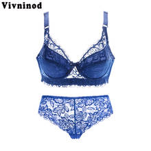 Conjunto de lencería Sexy con agujeros para mujer, ropa interior de realce, Bralette de malla, lencería erótica ultrafina, conjuntos de lencería de encaje Vintage 2020 2024 - compra barato