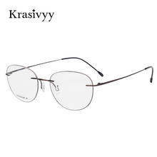 Krasivyy Rimless Glasses Frame Women Brand Prescription Spectacle Frameless Eyeglasses For Men European B Titanium Eyewear 2024 - buy cheap
