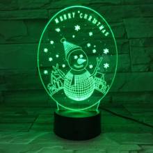 Luminária 3d homem neve 2019, lâmpada led colorida decorativa para casa 2024 - compre barato