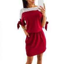summer dress Women Casual Short Bandage Sleeve Hollow out Lace Tunic Party Beach Mini Dress платье летнее женское2021 2024 - buy cheap
