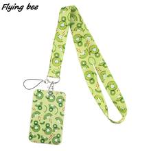 Flyingbee X1662 Fruit Kiwi Green Fashion Lanyards ID Badge Holder Bus Pass Case Cover Slip Bank Credit Card Holder Strap Lanyard 2024 - buy cheap