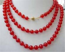 Fashion 10mm Natural Red Jade Round Beads Necklace 50'' 2024 - buy cheap