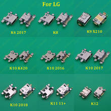 Lg soquete usb 5p para carga, 100 peças para lg k9 x210 drive k420 kpote k10 2018 2017 2016 k11 x410e k8 k4 k12 micro usb 2024 - compre barato