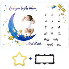 Baby Monthly Milestone Blanket 1-12 Months Infant Photo Blankets Flannel Background Blanket Newborn Photography Prop Accessories 2024 - buy cheap