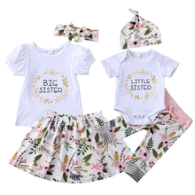 Kids Clothes Girls Set Big Sister Little Sister Matching Outfits Baby Girl Romper+Pants Clothes Children Girls TShirt+Skirt Sets 2024 - buy cheap