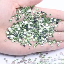 Grass Green Non Hotfix Resin Rhinestones 2-6mm Round Flatback Imitation Glue On Facets Diamonds DIY Scrapbook Decoration 2024 - buy cheap