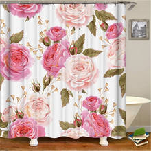Cortina de ducha de flores coloridas 3D, mamparas de baño con estampado, cortinas florales impermeables, accesorios modernos para baños 2024 - compra barato