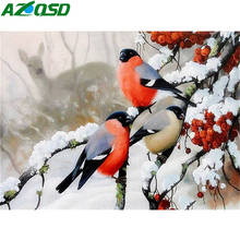 AZQSD-pintura de diamantes hecha a mano, bordado de pájaros, imagen de diamantes de imitación, decoración del hogar 2024 - compra barato