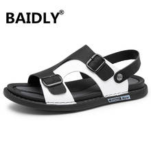 Leather Mens Sandals Open Toe Fashion Casual Shoes Men Slippers Summer Beach Sandals Sandalias Hombre 2024 - buy cheap