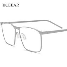 BCLEAR Korean Fashion Eye Glasses Frame Pure Titanium Optical Eyeglasses High Quality Business Eyewear Big Frames Spectacle New 2024 - buy cheap