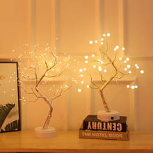 Luz noturna de led em árvore, com fio de cobre, lâmpada para decoração de quarto, para decoração de casa 2024 - compre barato