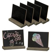 6 Pack Rustic Chalk Board Sign with Wood Stand for Wedding Decorations Signs Labels 6X5 inch Blackboard 2024 - buy cheap