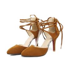 Женские босоножки на высоком каблуке; модель 2020 года; летние женские модельные туфли-лодочки в европейском стиле с острым носком на платформе для свадебной вечеринки; большие размеры 33-43 2024 - купить недорого