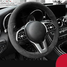 Black Alcantara Hand-stitched Car Steering Wheel Cover For Mercedes-Benz A-Class B-Class C-Class E-Class CLS-Class 2024 - buy cheap