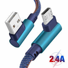 Cable USB tipo C de carga rápida, Cable de carga rápida de 90 grados, Micro USB, para iPhone 8, Huawei, 1M, 2M 2024 - compra barato