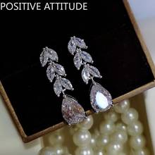 2020 New Long Drop Water Drop Shiny Zirconia Women Earrings Wedding Party Prom Fashion Gift Jewelry 2024 - buy cheap