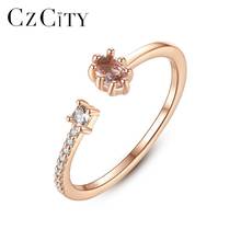 CZCITY из чистого 925 пробы серебра, нежные кольца для женщин и девушек, вечерние кольца для помолвки, хорошее ювелирное изделие SR0340 2024 - купить недорого