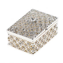 Caixa de berloque retangular de cristal, caixa de presente de armazenamento de jóias para brincos do colar 2024 - compre barato