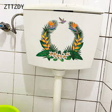 ZTTZDY 25×23.5CM Cartoon Plant Flower Toilet Decor WC Accessories Creative Home Room Wall Sticker T2-1311 2024 - buy cheap