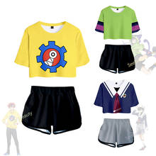 Camiseta corta de Anime SK8 the Infinity para niñas, pantalones cortos de vientre, Langa Hasegawa Reki Kyan Miya, ropa de monopatín para mujeres 2024 - compra barato