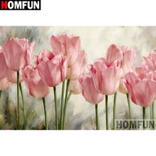 HOMFUN-pintura de diamante 5D Diy "paisaje de flores", punto de cruz, bordado de diamantes de imitación 3D, decoración, A27188 2024 - compra barato