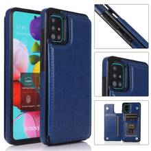 Capa retrô de couro pu para samsung galaxy, a51, a71, 4g, 5g, múltiplos cartões, a52, a72, 5g, capa com flip magnético 2024 - compre barato