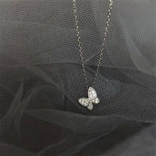 Nueva moda hermosa mariposa para mujer, joyería de plata de ley 925, temperamento, collares con colgante de cristal XL072 2024 - compra barato