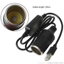 USB 5V To 12V Car Cigarette Lighter Socket Female Power Converter Adapter Cable 30cm to 300cm for DVR GPS Dash Camera F19 21 2024 - buy cheap